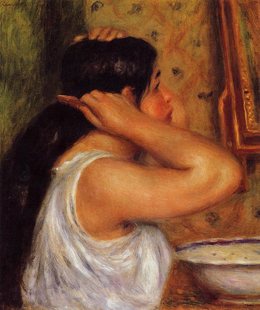 Woman combing her hair 1908